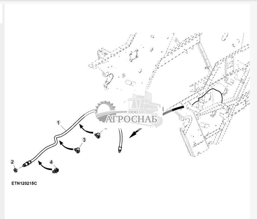 Смазочные трубопроводы переднего конца 